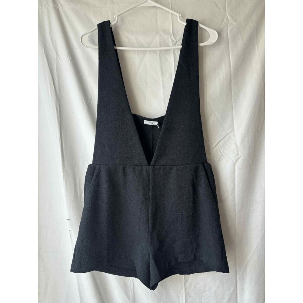 Onia Crinkle Pull On Romper in Black Womens Size Small